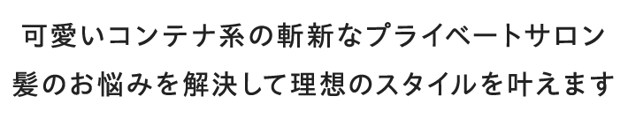 可愛いコンテナ系の斬新なプライベートサロン髪のお悩みを解決して理想のスタイルを叶えます